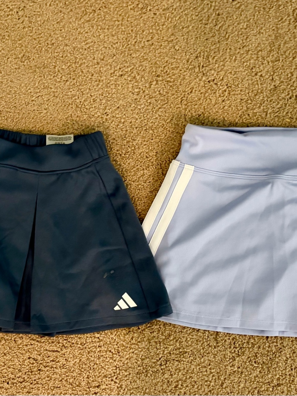 adidas Kids Navy and Light Blue Athletic Skorts with Three-Stripe Detail
